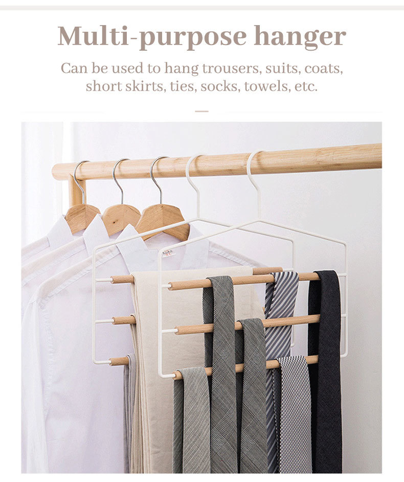 Multilayer Solid Wood Pants Rack-6